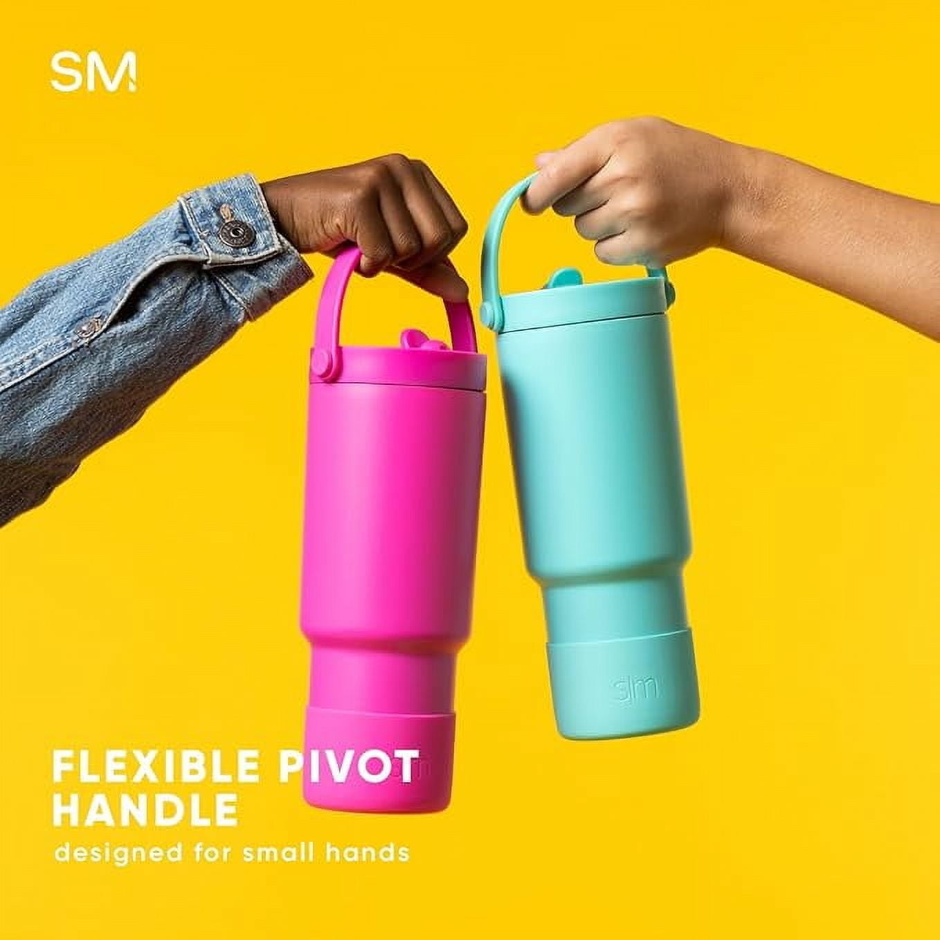 Simple Modern 24 fl oz Insulated Stainless Steel Trek Pivot Tumbler with Straw Lid and Top Handle|Seaside Blue - YYQZ