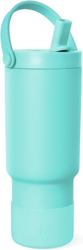 Simple Modern 24 fl oz Insulated Stainless Steel Trek Pivot Tumbler with Straw Lid and Top Handle|Seaside Blue - YYQZ