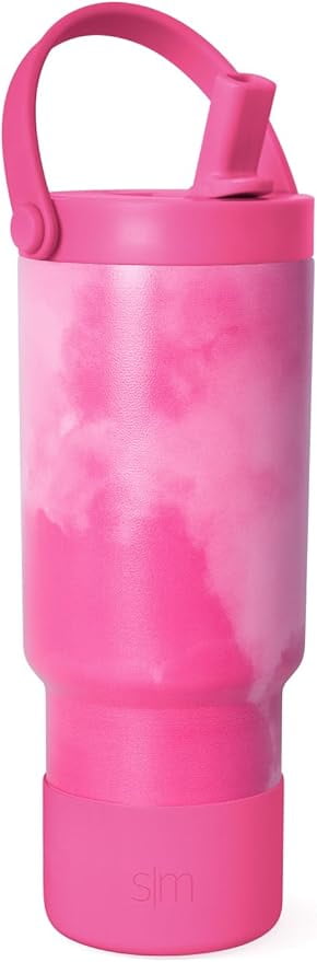 Simple Modern 24 fl oz Insulated Stainless Steel Trek Pivot Tumbler with Straw Lid and Top Handle|Seaside Blue - YYQZ