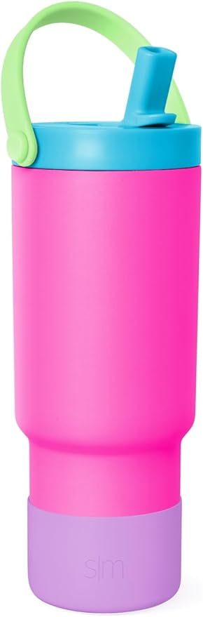 Simple Modern 24 fl oz Insulated Stainless Steel Trek Pivot Tumbler with Straw Lid and Top Handle|Seaside Blue - YYQZ