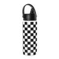 Simple Modern 18 fl oz Insulated Stainless Steel Summit Wide Mouth Water Bottle with Handle and Straw Lid|Black and White Checkmate - FHQ4