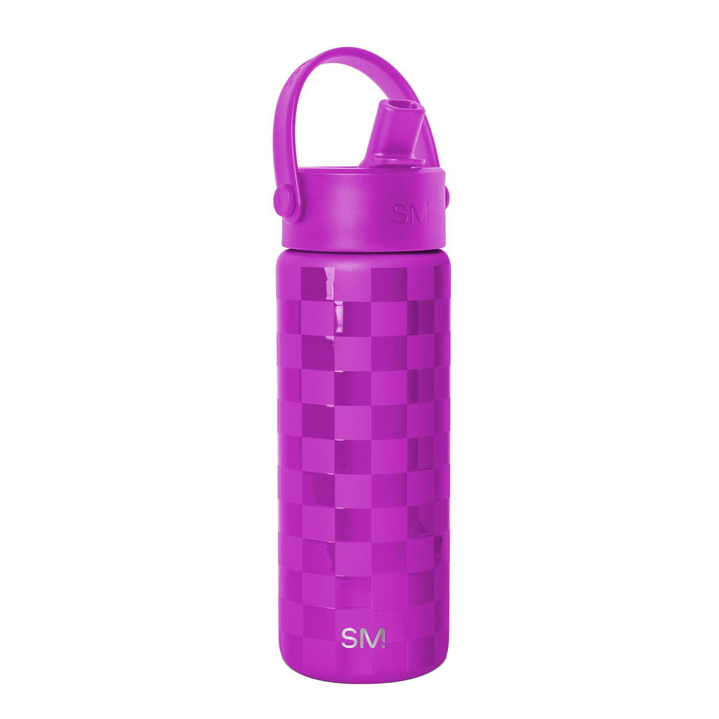 Simple Modern 18 fl oz Insulated Stainless Steel Summit Wide Mouth Water Bottle with Handle and Straw Lid|Black and White Checkmate - FHQ4