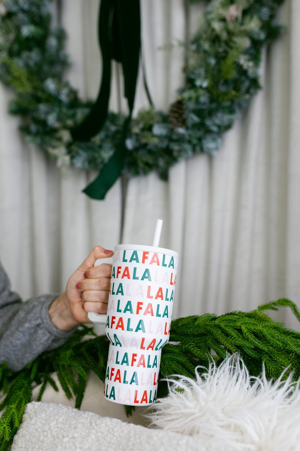 Simple Modern 30 fl oz Insulated Stainless Steel Trek Tumbler with Straw Lid | Seaglass Sage and Cream Checkmate - 2P24