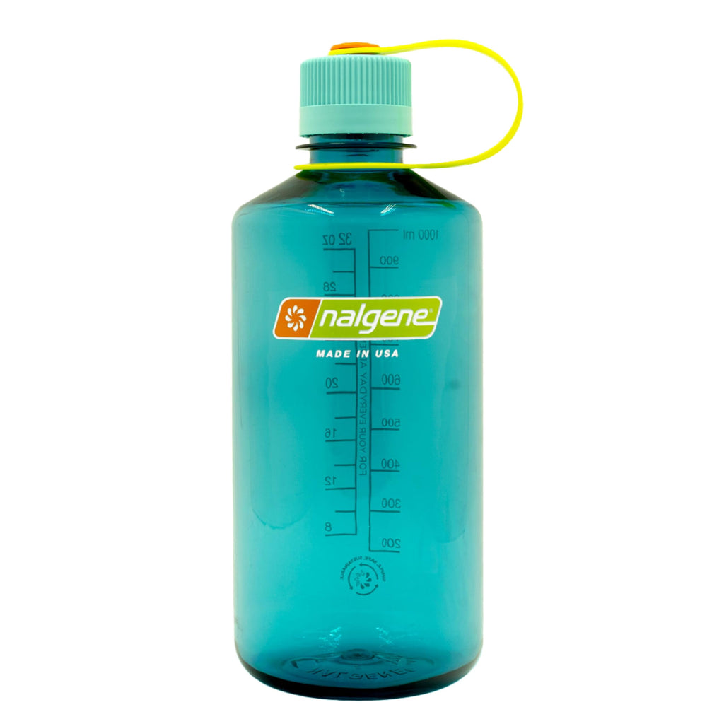 Nalgene Sustain Tritan BPA-Free Water Bottle Made with Material Derived from 50% Plastic Waste (using ISCC certified mass balance), 32 OZ, Narrow Mouth, Cerulean - 4WGJ