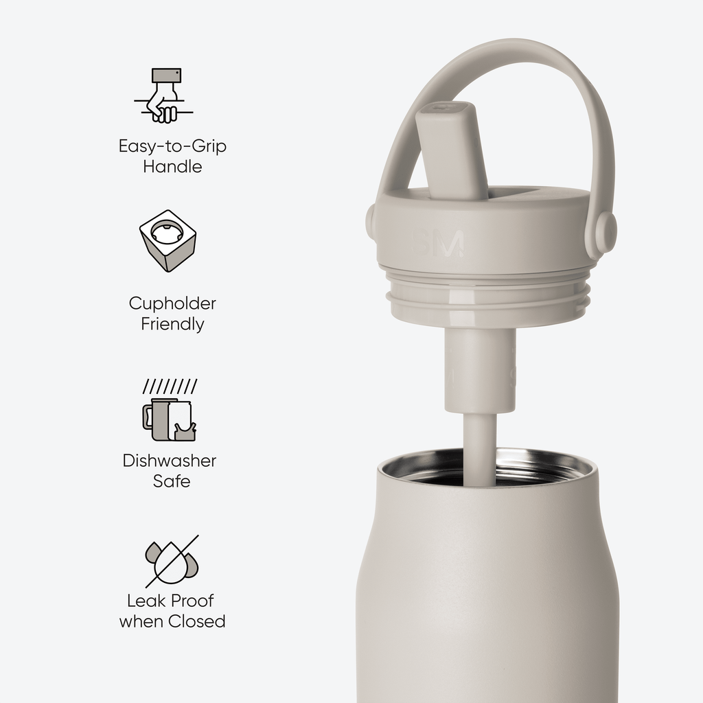 Simple Modern 34 fl oz Insulated Stainless Steel Mesa Wide Mouth Water Bottle with Handle and Push Button Straw Lid | Mystifying Blue Checkmate - RMBT