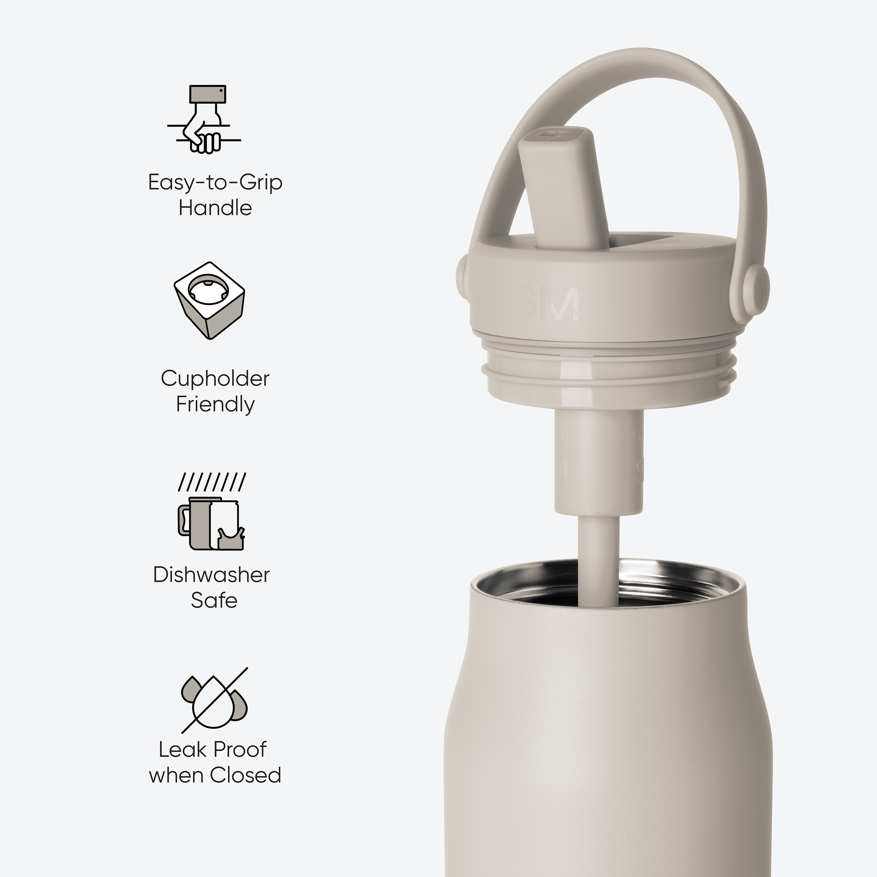 Simple Modern 34 fl oz Insulated Stainless Steel Mesa Wide Mouth Water Bottle with Handle and Push Button Straw Lid | Mystifying Blue Checkmate - RMBT