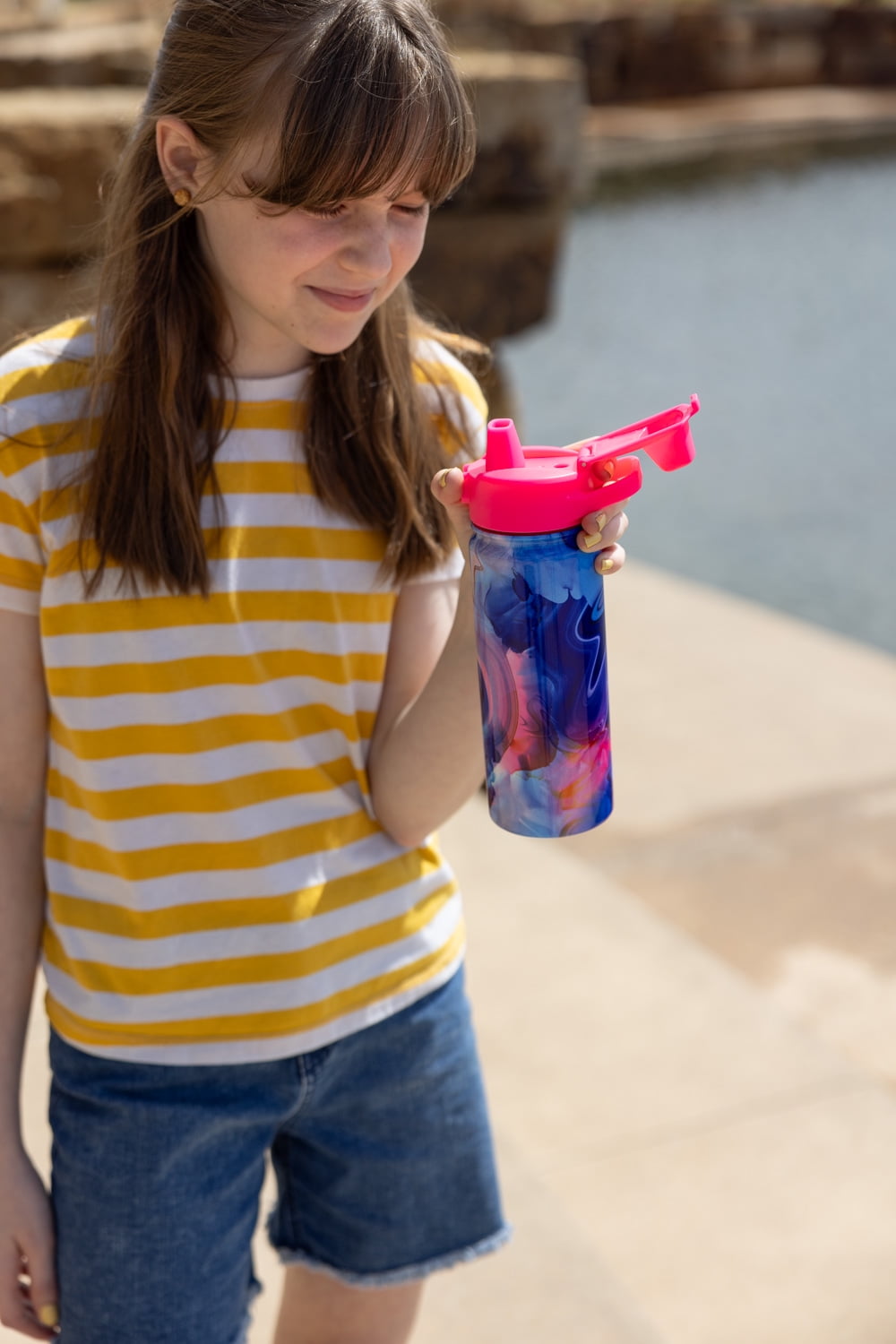 Simple Modern 18 fl oz Insulated Stainless Steel Summit Water Bottle with Covered Silicone Straw Lid | Dreamcicle - XNW9