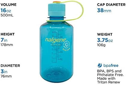 Nalgene Sustain 16 oz. Narrow Mouth Water Bottle - Cornflower Blue - CJ9M