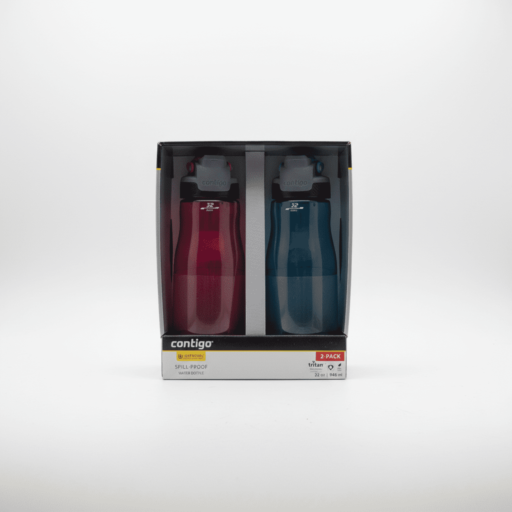 Contigo 32oz AutoSeal Fit Water Bottle 2-Pack Sangria Juniper New Damaged Box - H6PP