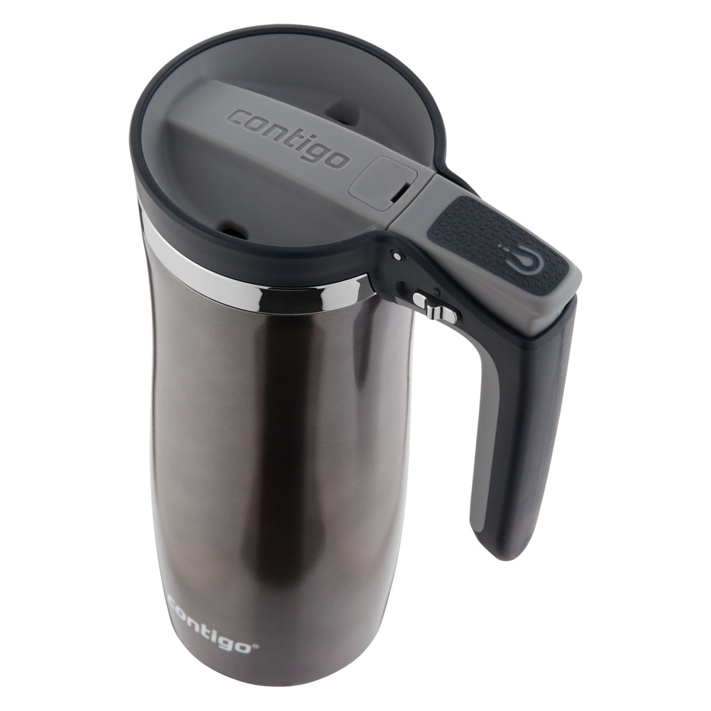 Contigo Autoseal Vacuum Insulated 16 Ounce Stainless Steel Gunmetal Travel Mug with Easy Lid - UK2U
