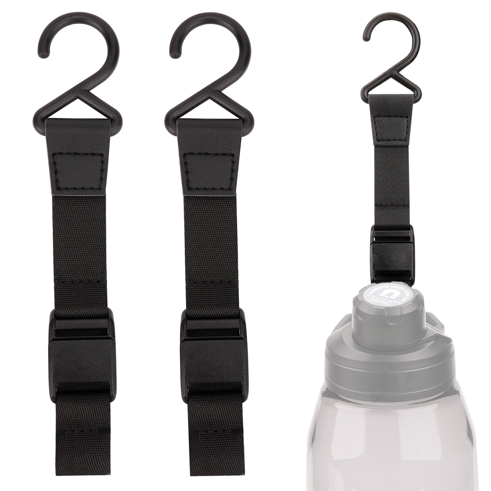 Linkidea 2 Pack Fence Hooks for Sport Water Bottle, Compatible with CamelBak Chute Mag Steel/Tritan 20/24/25/32/40/50oz, S Shaped Hook Hanger Magnetic Buckle for Outdoor Sports Camping - S93U