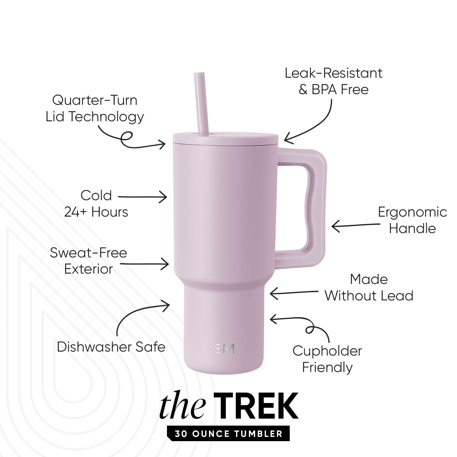 Simple Modern 30 fl oz Insulated Stainless Steel Trek Tumbler with Straw Lid | Seaglass Sage and Cream Checkmate - 2P24