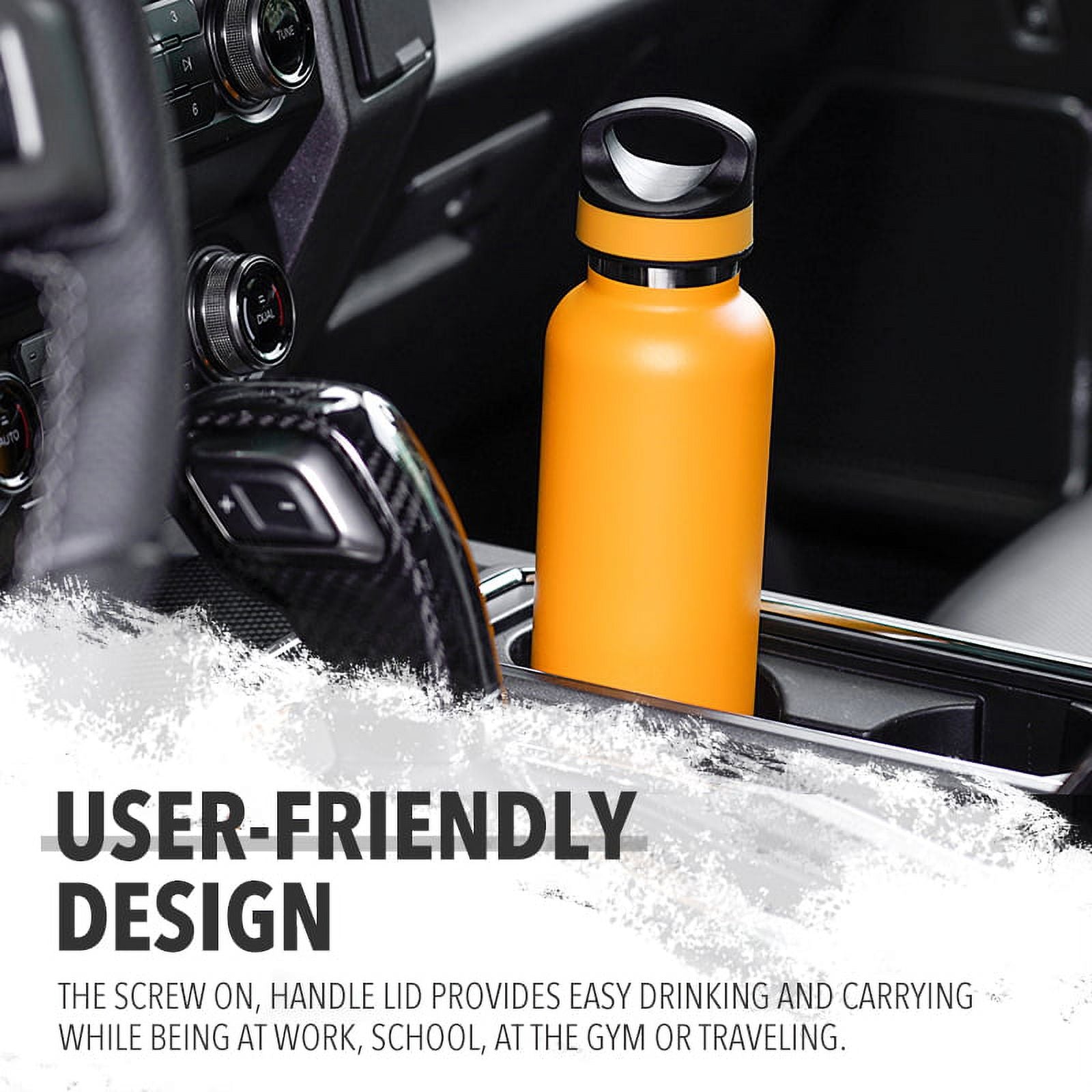 LIFE'S EASY 20 oz. Sports Insulated Water Bottle with Lid. Stainless Steel Vacuum Double Wall Thermo for Modern Hot and Cold Drinks, Simple Metal Hydro Canteen for Travel Men and Women (White) - FET9