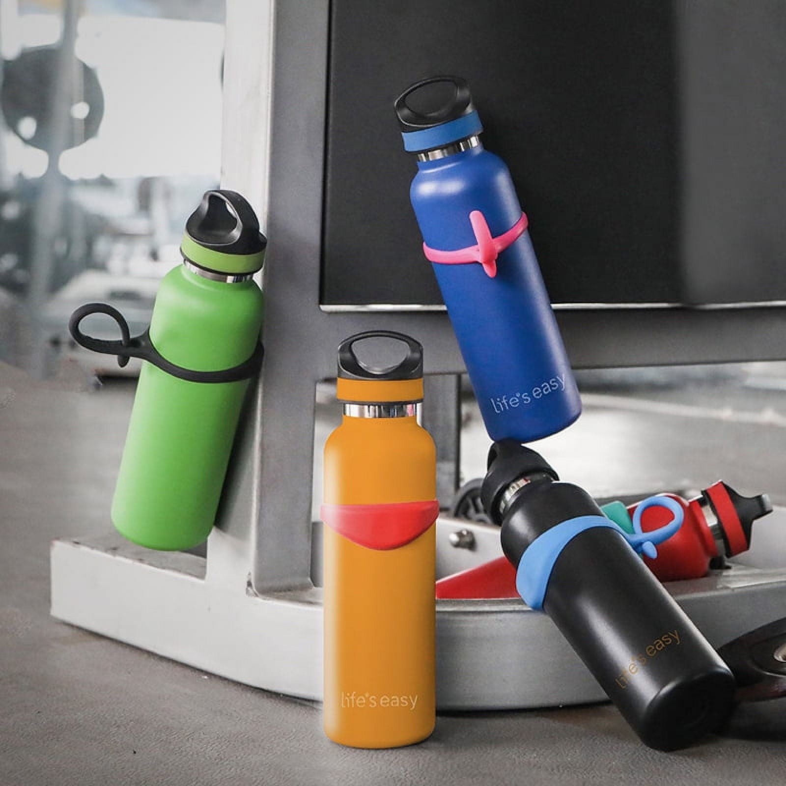 LIFE'S EASY 20 oz. Sports Insulated Water Bottle with Lid. Stainless Steel Vacuum Double Wall Thermo for Modern Hot and Cold Drinks, Simple Metal Hydro Canteen for Travel Men and Women (White) - FET9