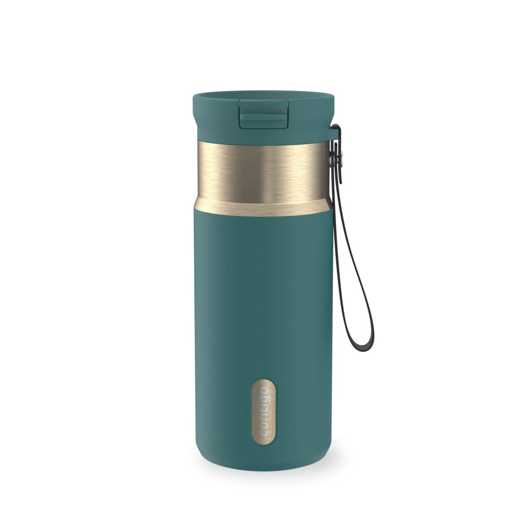 Contigo SnapSeal 16 oz Leakproof Stainless Steel Water Bottle with Carrying Strap - T83S