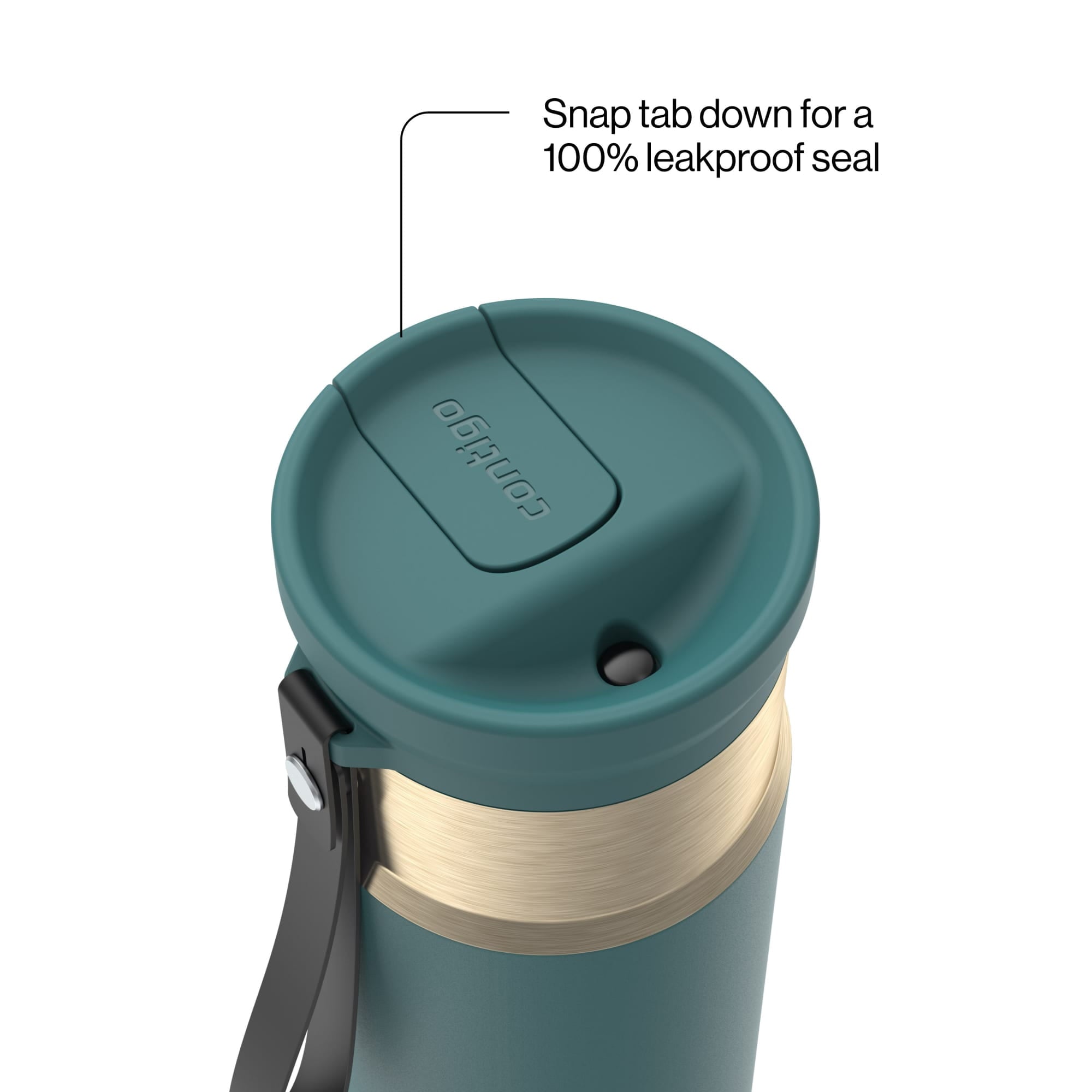 Contigo SnapSeal 16 oz Leakproof Stainless Steel Water Bottle with Carrying Strap - T83S