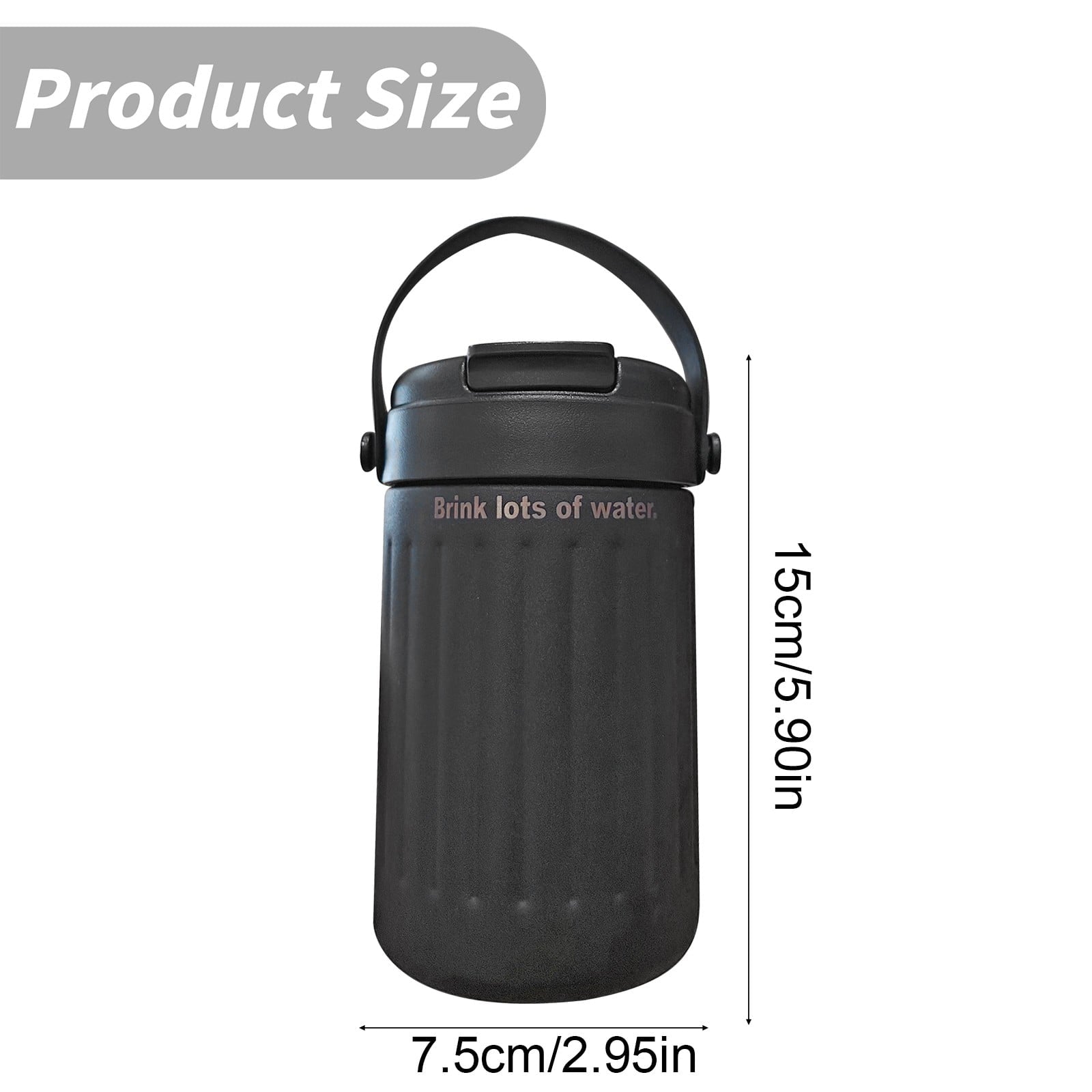 BinKFF Simple Modern Travel Coffee Mug, Insulated Coffee Tumblers with Lid, Double Walled Iced Travel Coffee Mug for Woman and Man Stainless Steel Tumbler with Handle - RML6
