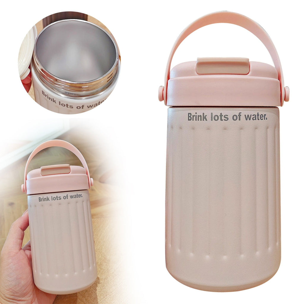 BinKFF Simple Modern Travel Coffee Mug, Insulated Coffee Tumblers with Lid, Double Walled Iced Travel Coffee Mug for Woman and Man Stainless Steel Tumbler with Handle - RML6
