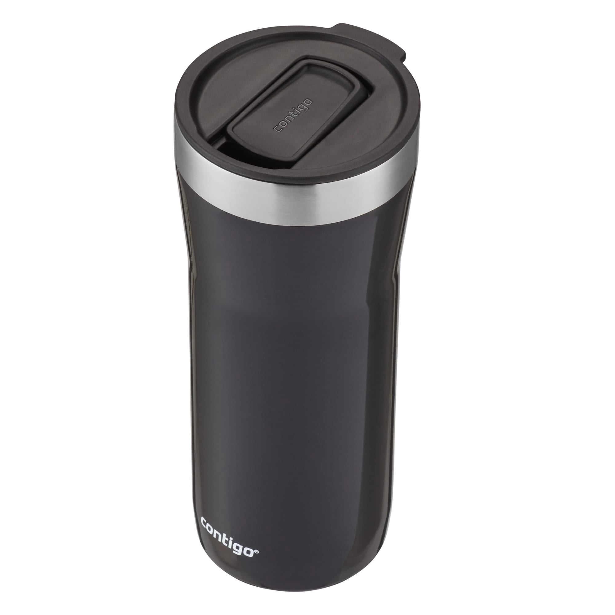 Contigo Streeterville Stainless Steel Tumbler with Plastic Straw and Splash-Proof Lid, Licorice, 32 fl. oz - 6AMY