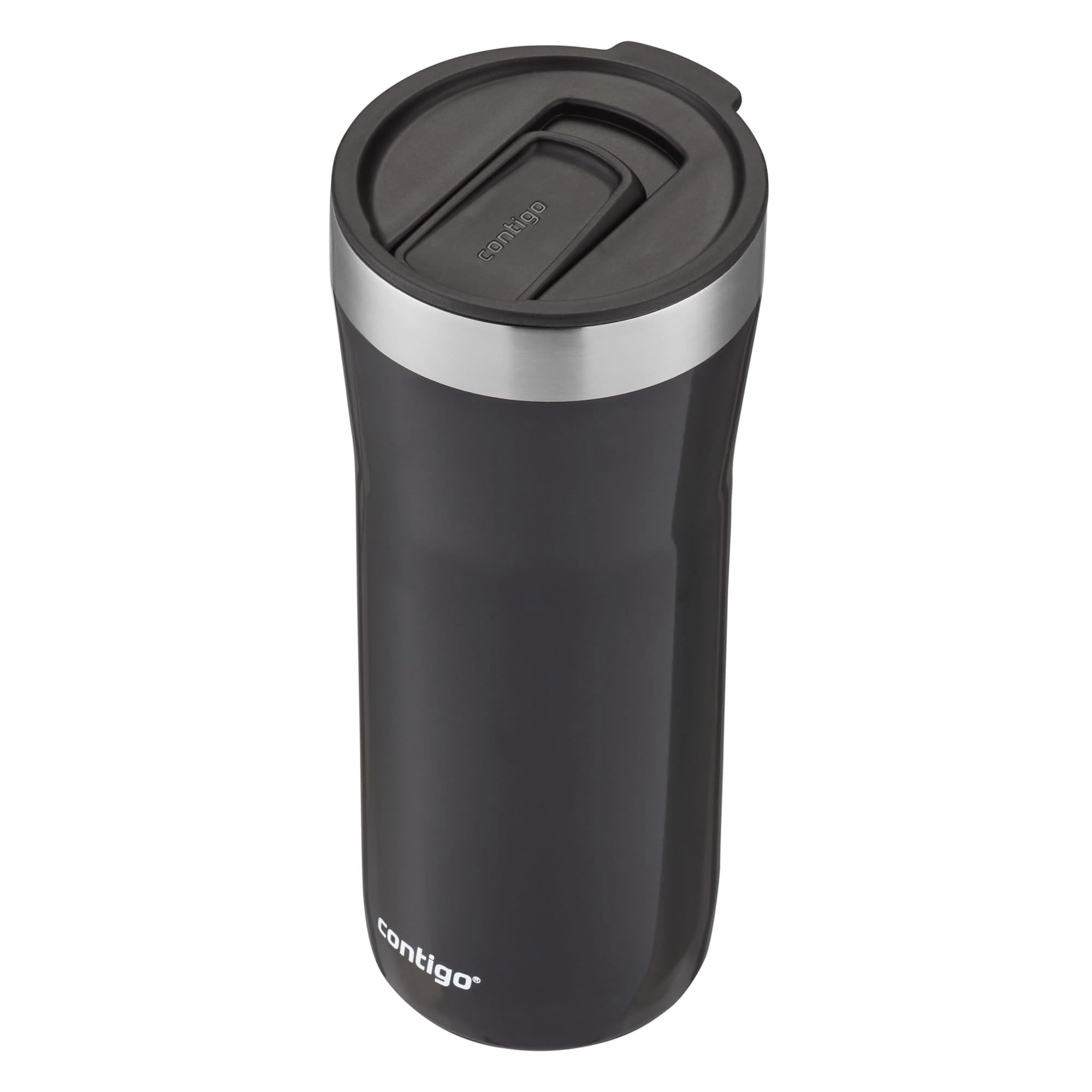 Contigo Streeterville Stainless Steel Tumbler with Plastic Straw and Splash-Proof Lid, Licorice, 32 fl. oz - 6AMY
