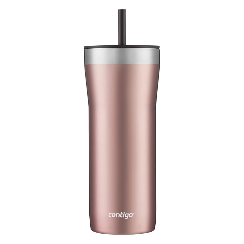 Contigo Streeterville Stainless Steel Tumbler with Plastic Straw and Splash-Proof Lid, Licorice, 32 fl. oz - 6AMY