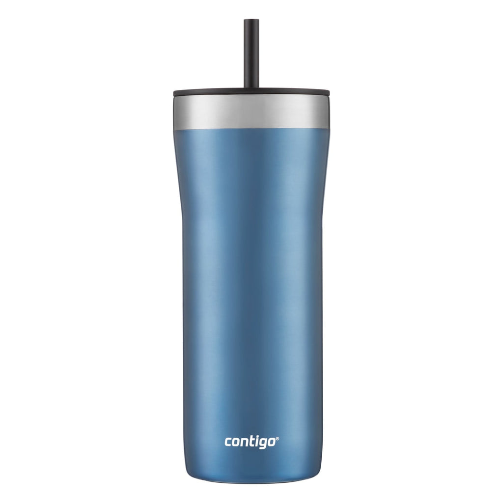 Contigo Streeterville Stainless Steel Tumbler with Plastic Straw and Splash-Proof Lid, Licorice, 32 fl. oz - 6AMY