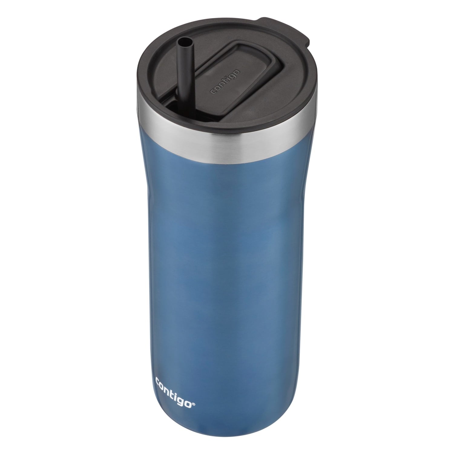 Contigo Streeterville Stainless Steel Tumbler with Plastic Straw and Splash-Proof Lid, Licorice, 32 fl. oz - 6AMY