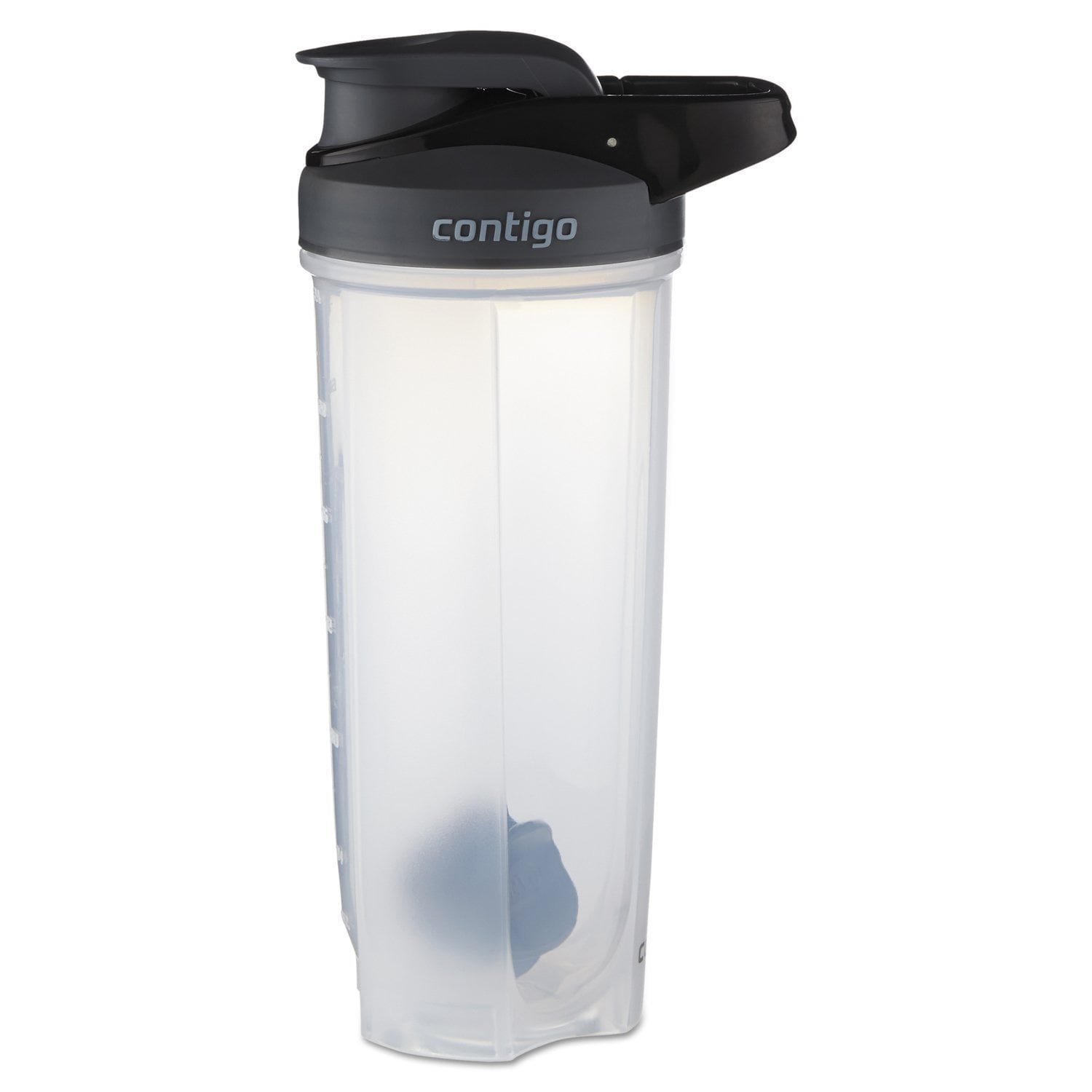 Contigo Shake &amp; Go Fit 28 oz Black and Clear Shaker Bottle with Flip-Top and Wide Mouth Lid - G2TG