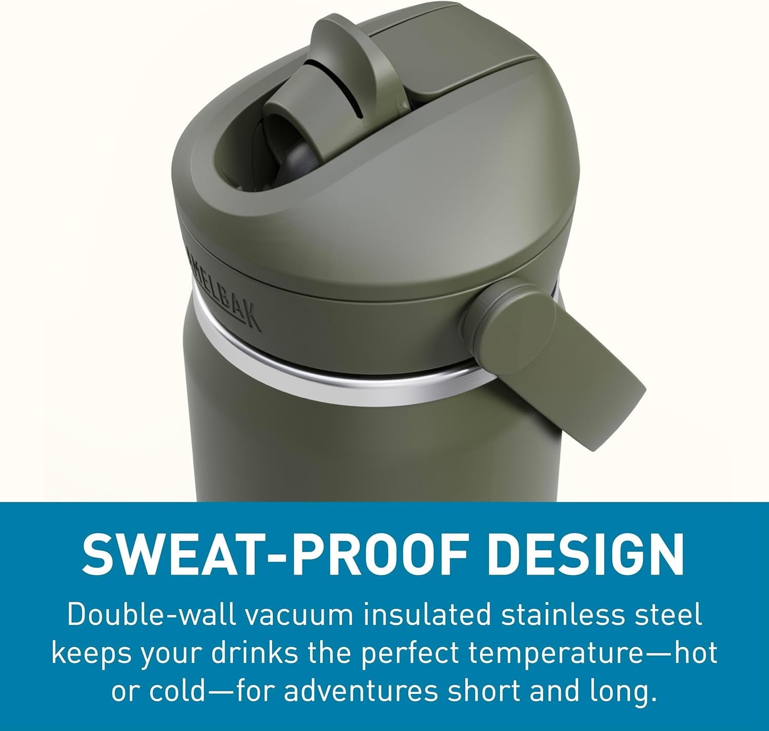 CamelBak Thrive™ Flip Straw Insulated Stainless Steel Water Bottle, 20oz, Moss - 57TR