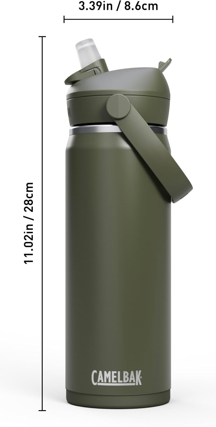 CamelBak Thrive™ Flip Straw Insulated Stainless Steel Water Bottle, 20oz, Moss - 57TR