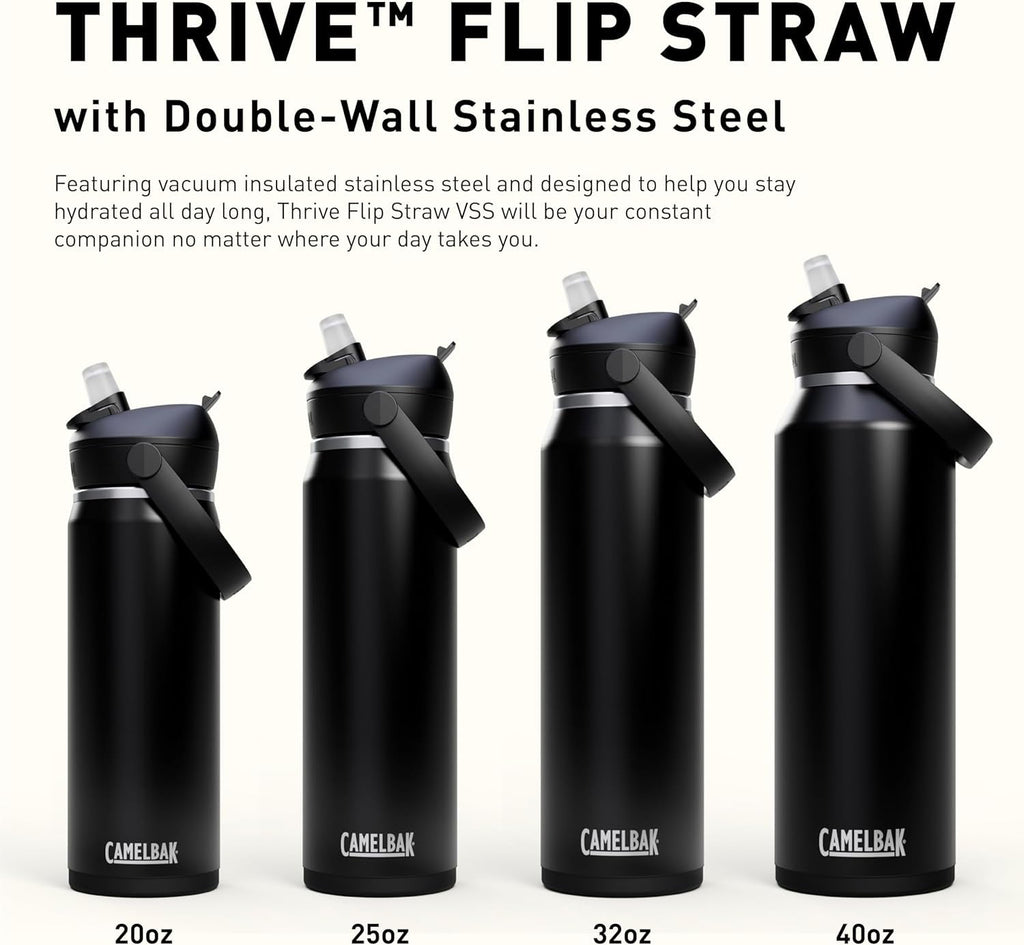 CamelBak Thrive™ Flip Straw Insulated Stainless Steel Water Bottle, 20oz, Moss - 57TR