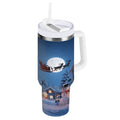 30 oz Insulated Stainless Steel Tumbler Double Wall Stainless Steel Tumbler with 2-Way Drinking Christmas Night Scene - HS7Q