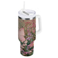 30 oz Insulated Stainless Steel Tumbler Double Wall Stainless Steel Tumbler with 2-Way Drinking Delicate Butterfly - A5SF