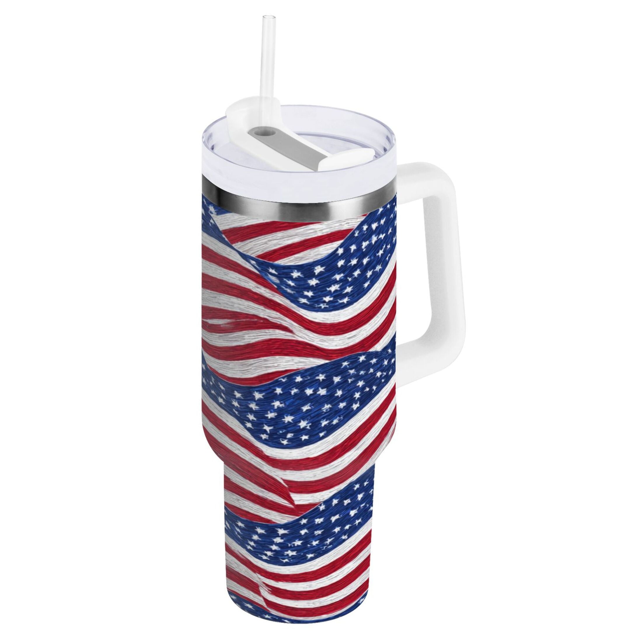 30 oz Insulated Stainless Steel Tumbler Double Wall Stainless Steel Tumbler with 2-Way Drinking Flags Wave Pattern - RD3V