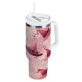 30 oz Insulated Stainless Steel Tumbler Double Wall Stainless Steel Tumbler with 2-Way Drinking Hats with Delicate Bows - 4CKV