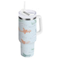 30 oz Insulated Stainless Steel Tumbler Double Wall Stainless Steel Tumbler with 2-Way Drinking Pastel Doodle Airplanes - 2D6W