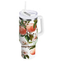 30 oz Insulated Stainless Steel Tumbler Double Wall Stainless Steel Tumbler with 2-Way Drinking Peach Fruit Pattern - YDEP