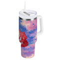 30 oz Insulated Stainless Steel Tumbler Double Wall Stainless Steel Tumbler with 2-Way Drinking Rose with Flag Pattern - GGUS