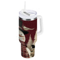 30 oz Insulated Stainless Steel Tumbler Double Wall Stainless Steel Tumbler with 2-Way Drinking Snowman and Birds - NGNC