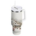 30 oz Insulated Stainless Steel Tumbler Double Wall Stainless Steel Tumbler with 2-Way Drinking Truck with Christmas Decorations - MPAG