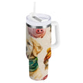 30 oz Insulated Stainless Steel Tumbler Double Wall Stainless Steel Tumbler with 2-Way Drinking Watercolor Animals Pattern - CWCQ
