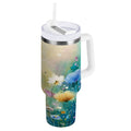 30 oz Insulated Stainless Steel Tumbler Double Wall Stainless Steel Tumbler with 2-Way Drinking Watercolor Wildflowers - X4M2