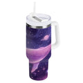 30 oz Insulated Stainless Steel Tumbler Double Wall Stainless Steel Tumbler with 2-Way Drinking Whale in Space - QFYQ