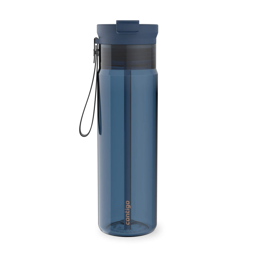 Contigo DualSip Leakproof Plastic Reusable Water Bottle with Carrying Strap, Cream/Clear, 28 oz - EGUC