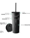 Simple Modern Insulated Black Panther 24oz  Tumbler W/Flip Lid and Straw Lid - 5937