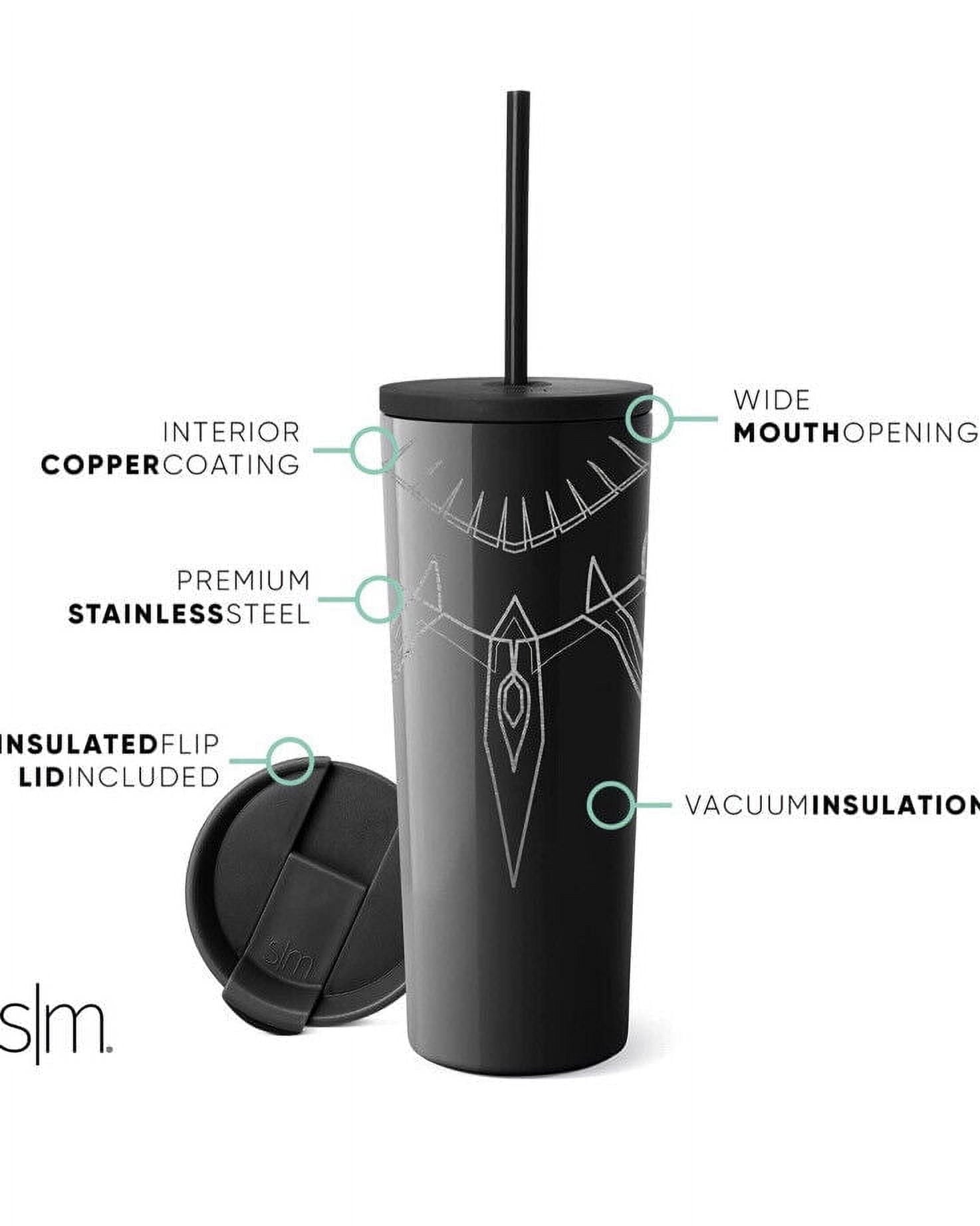 Simple Modern Insulated Black Panther 24oz  Tumbler W/Flip Lid and Straw Lid - 5937