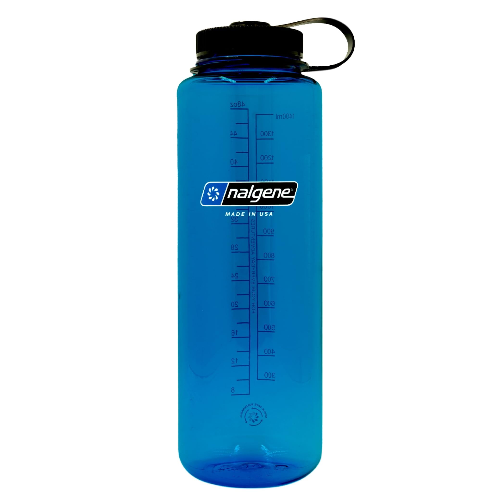 Nalgene Sustain Tritan BPA-Free Water Bottle Made with Material Derived from 50% Plastic Waste (using ISCC certified mass balance), 48 OZ, Wide Mouth, Blue - WCUY