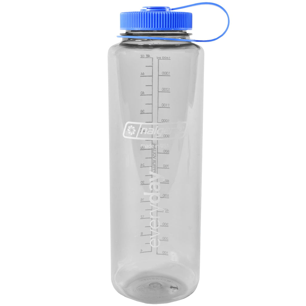 Nalgene Sustain Tritan BPA-Free Water Bottle Made with Material Derived from 50% Plastic Waste (using ISCC certified mass balance), 48 OZ, Wide Mouth, Blue - WCUY