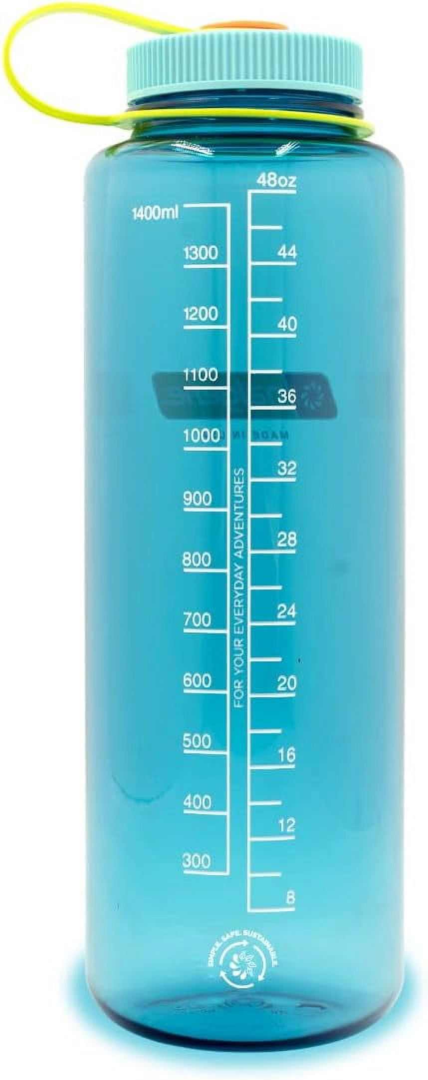 Nalgene Sustain Tritan BPA-Free Water Bottle Made with Material Derived from 50% Plastic Waste (using ISCC certified mass balance), 48 OZ, Wide Mouth, Blue - WCUY