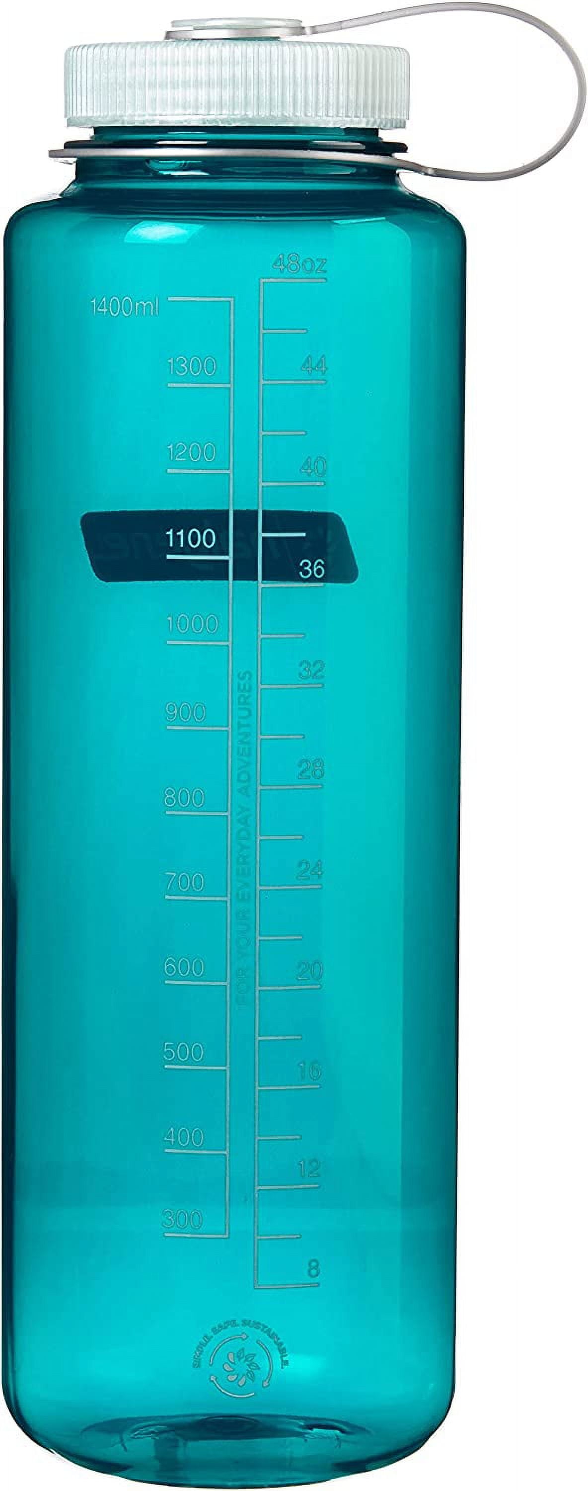 Nalgene Sustain Tritan BPA-Free Water Bottle Made with Material Derived from 50% Plastic Waste (using ISCC certified mass balance), 48 OZ, Wide Mouth, Blue - WCUY